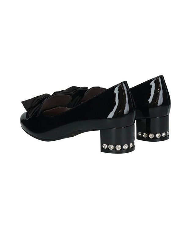 Bridget Birkin 【Bridget Birkin】ヒールアップキラキラリボンローファー ブラックエナメル