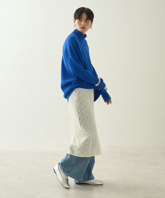 AMERICAN HOLIC ブラッシュヤーンタートルネックニットプルオーバー Blue