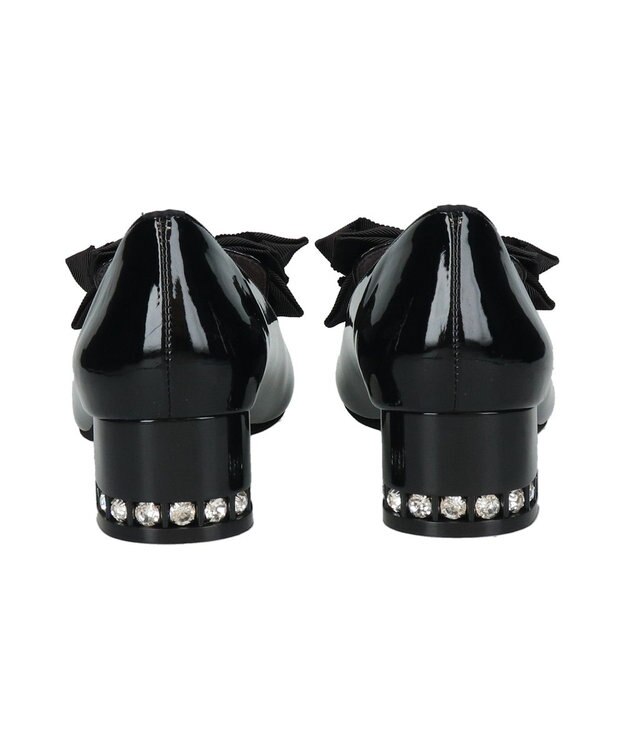 Bridget Birkin 【Bridget Birkin】ヒールアップキラキラリボンローファー ブラックエナメル