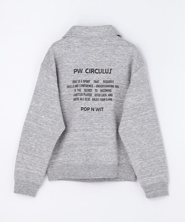 PW CIRCULUS 【WOMEN】ハーフジップ 裏毛スウェットトップス ゴルフウェア レディース グレー系