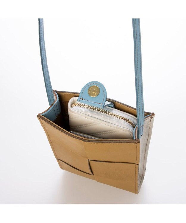 UNBILLION ペルケ perche / イントレチャート姫路レザーショルダー ベージュミックス