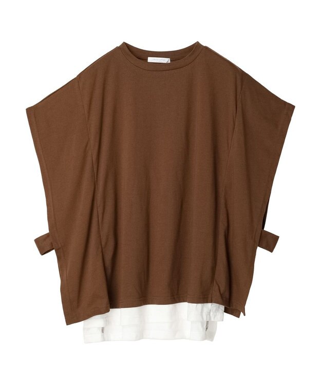 Green Parks ポンチョ風レイヤードチュニック Brown