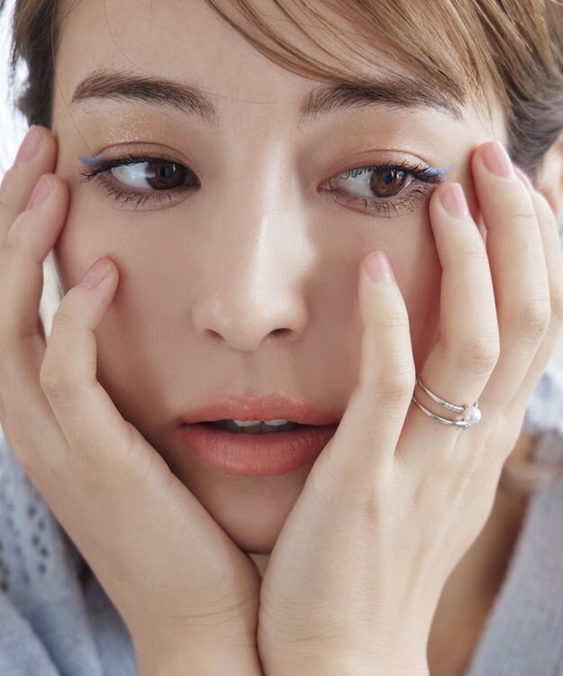 Tiaclasse フラワー＋パールダブルリング シルバー