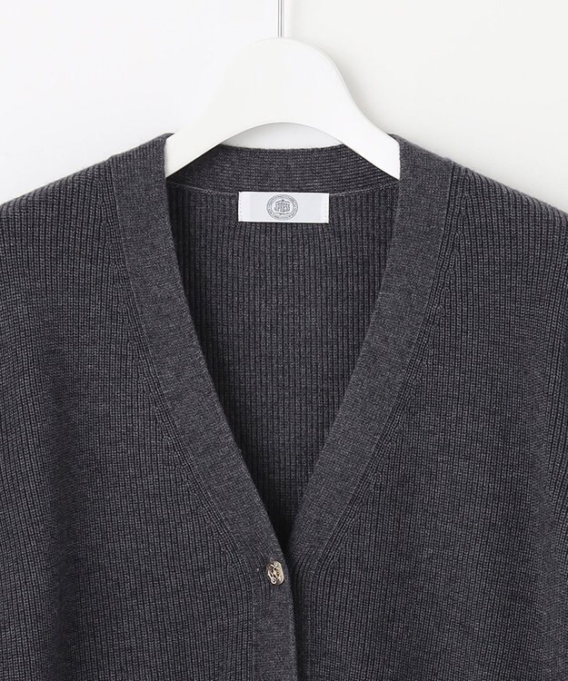 J.PRESS LADIES 【洗える】SEMI WORSTED カーディガン グレー系