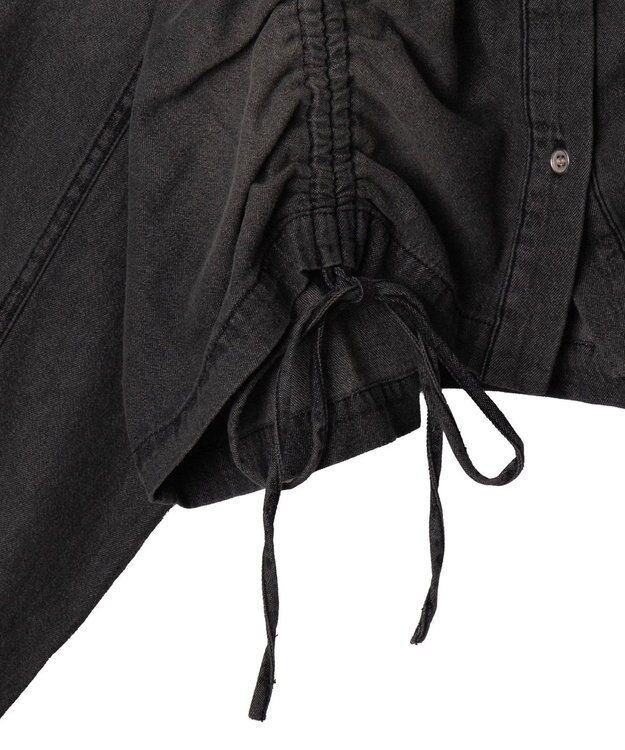 WEGO ドロストデニムショートシャツ デニムブラック