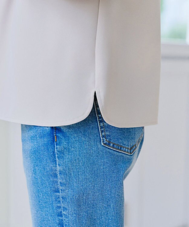 Tiaclasse L 【ダブルクロス】2wayボウタイ風ブラウス グレージュ