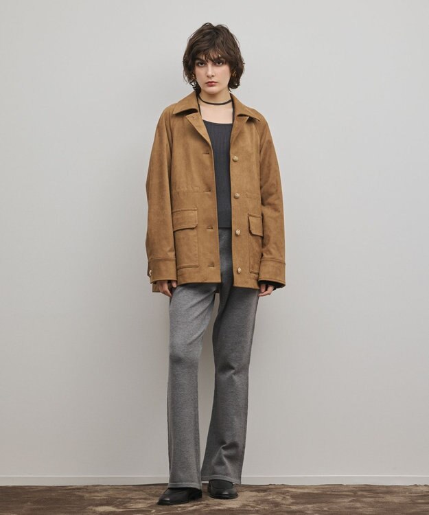 GRACE CONTINENTAL スウェットライクニットパンツ グレー