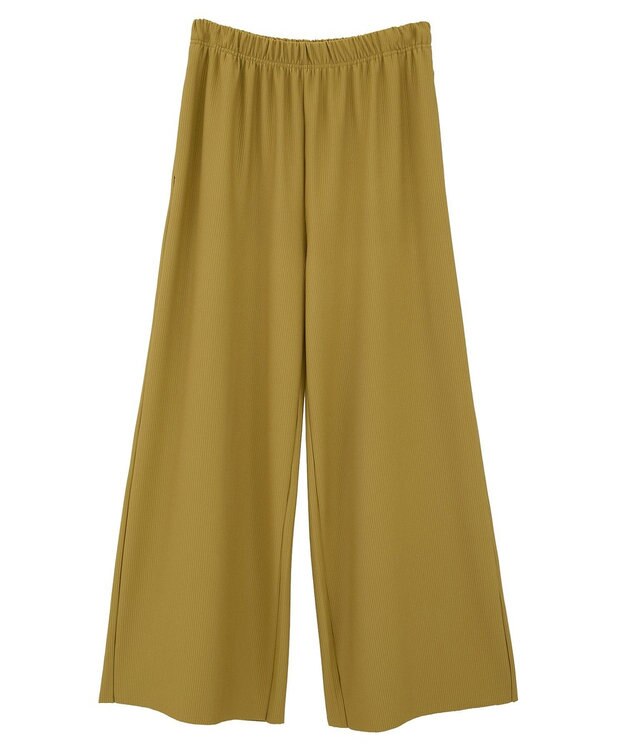 Green Parks 楽ちんプリーツワイドパンツ Mustard