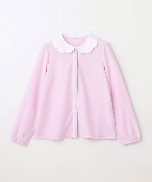 組曲 KIDS 【150-160cm】ツイル天竺 ブラウス ピンク系