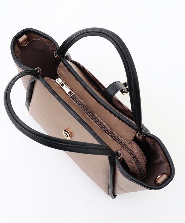 ANY SIS 【2WAY】ベルトベーシック トートバッグ モカ×ブラック