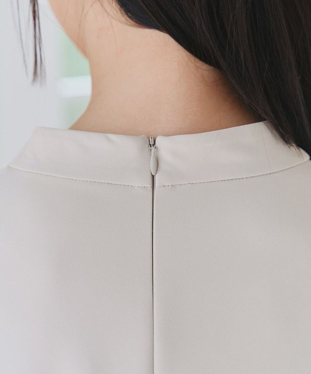 Tiaclasse 【ダブルクロス】2wayボウタイ風ブラウス グレージュ