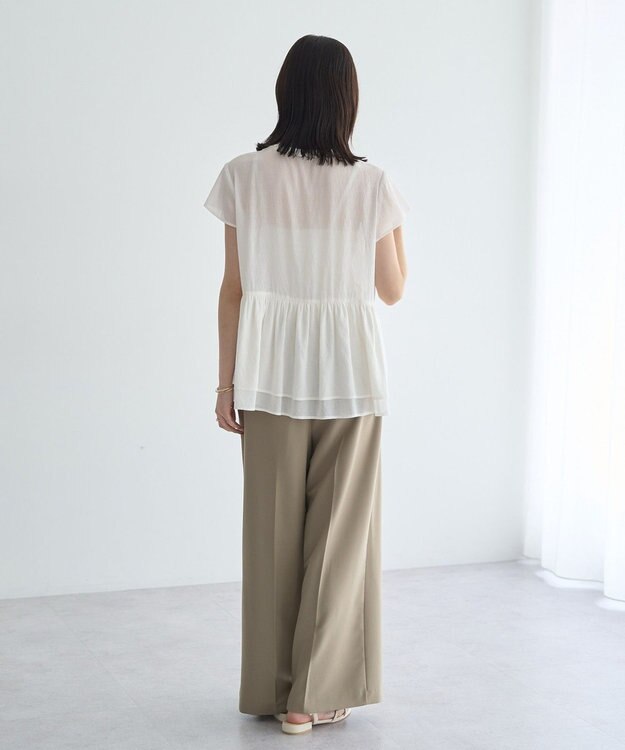 YECCA VECCA ペプラムシアーブラウス White