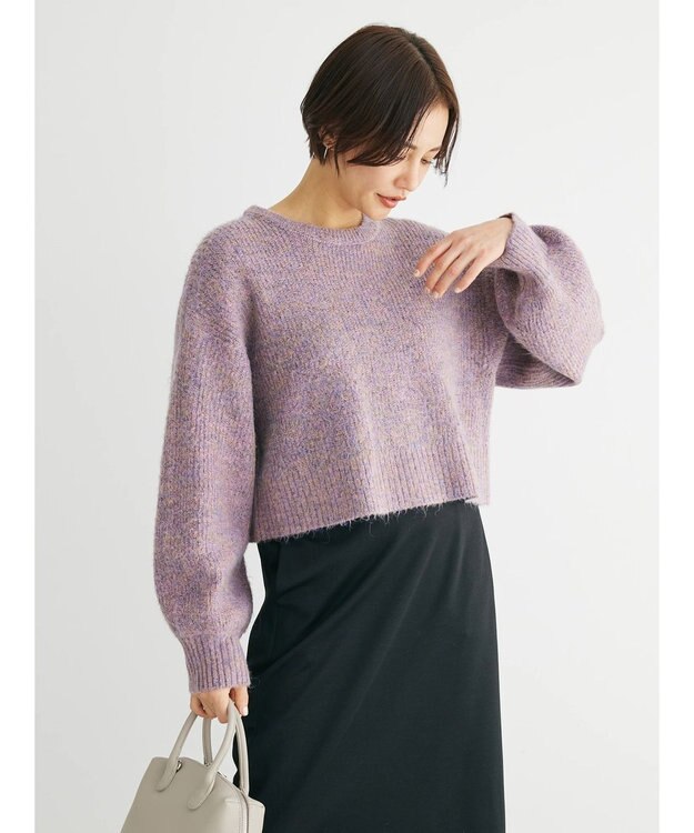 Green Parks ・ＥＬＥＮＣＡＲＥ　ＤＵＥ　ミックスシャギーニット Pink