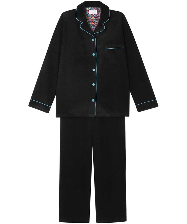 une nana cool なめらかパイルパジャマ MADE WITH LIBERTY FABRIC ブラック