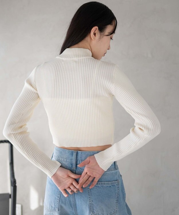 WEGO リブハイネックショートニット オフホワイト