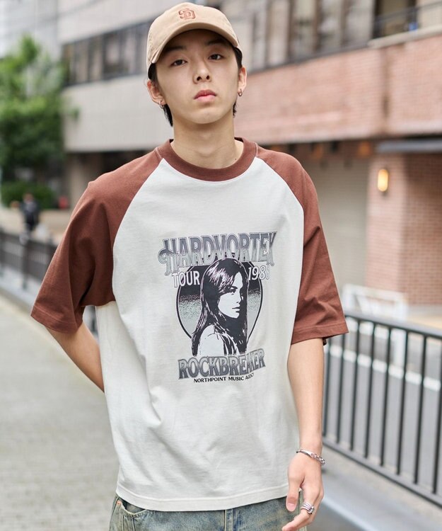 WEGO 【ユニセックス着用ITEM】ラグラングラフィックBIG　T（SS） ブラウン