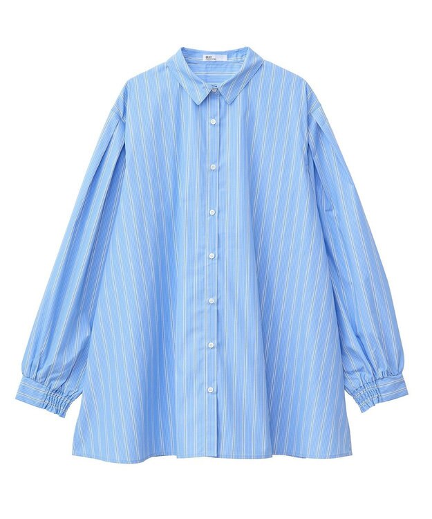CRAFT STANDARD BOUTIQUE シワ軽減/イージーケアビッグシャツ Stripe Sax