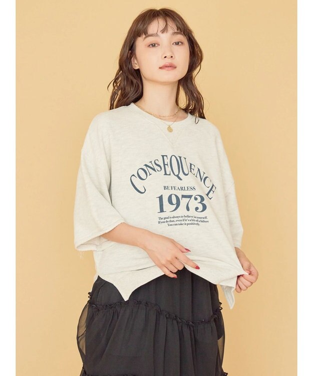 AMERICAN HOLIC ミニ裏毛ロゴカットプルオーバー2 Oatmeal