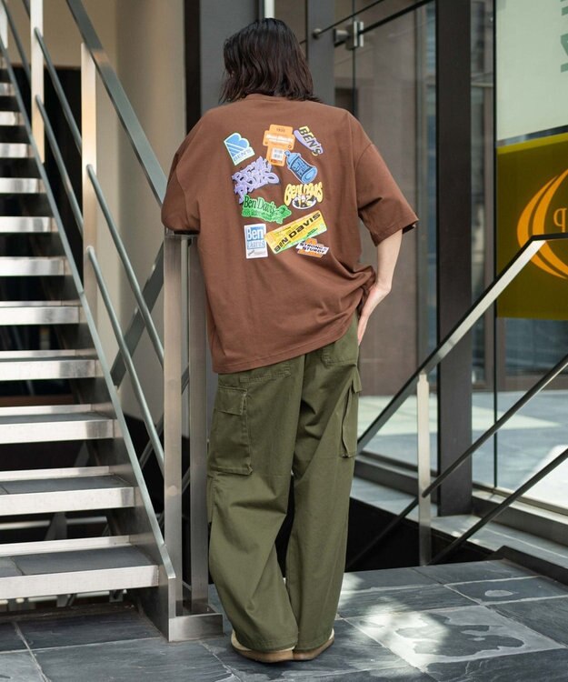 WEGO 【ユニセックス着用ITEM/SMLサイズ展開】別注BENDAVISクールタッチグラフィックT（SS） ブラウン