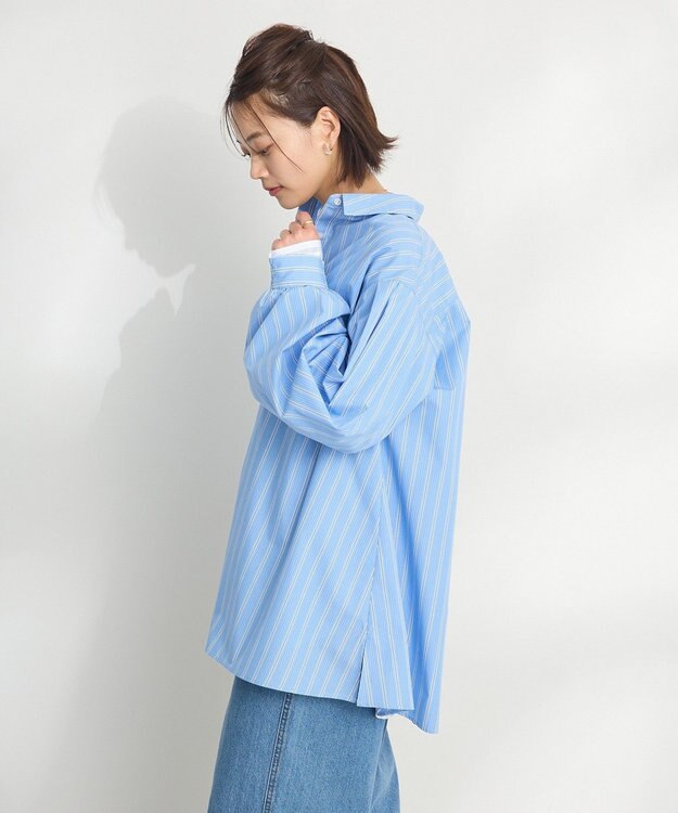 CRAFT STANDARD BOUTIQUE シワ軽減/イージーケアビッグシャツ Sax