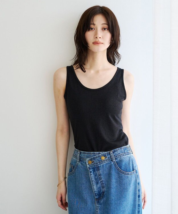 YECCA VECCA ラメタンクトップ Black