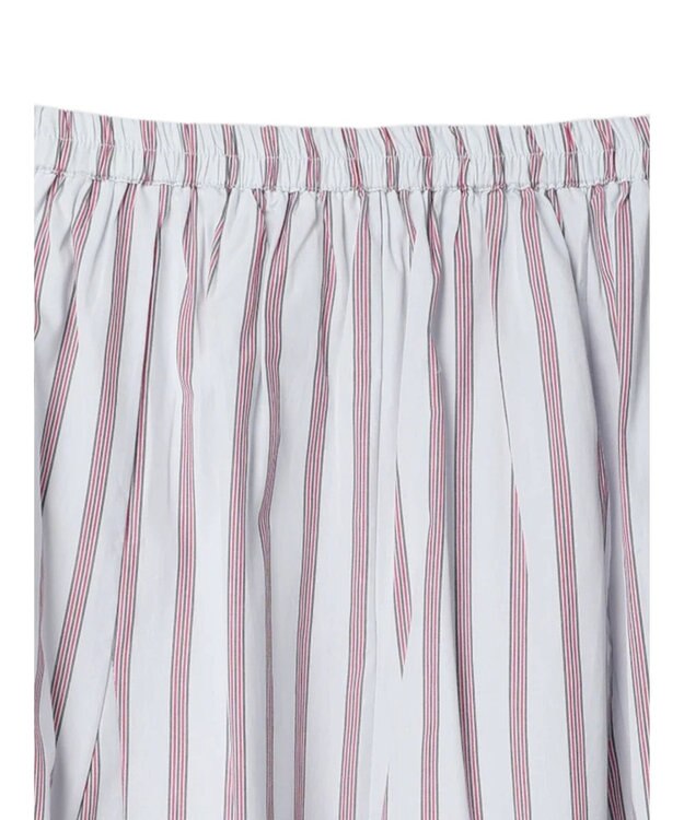 earth music&ecology ポプリンフレアスカート Stripe Sax