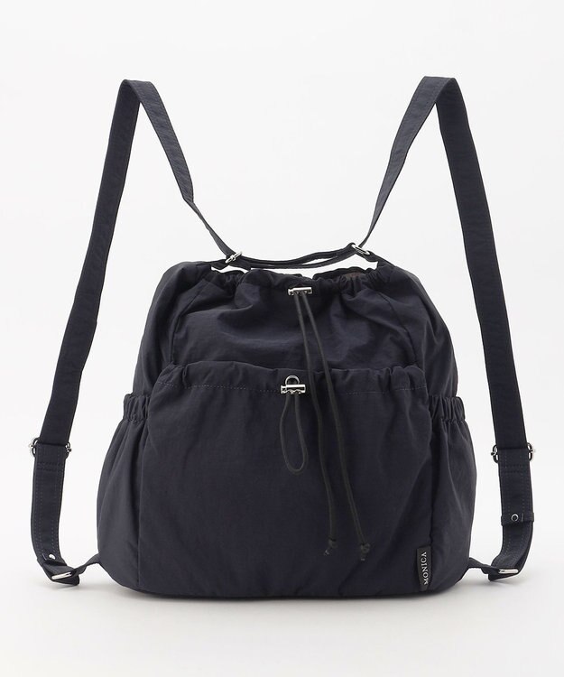 LA BAGAGERIE 【MONICA】クリンクルナイロン　ドロスト2WAYバッグ ネイビー