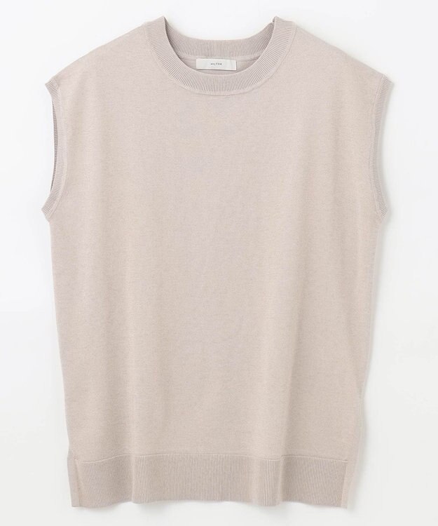 ANY 【洗濯機可】フレンチスリーブニットプルオーバー サンドベージュ