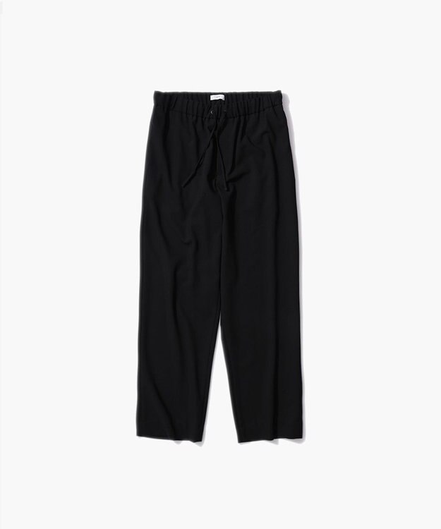 ATON WOOL OXFORD | テーパードイージーパンツ - UNISEX BLACK