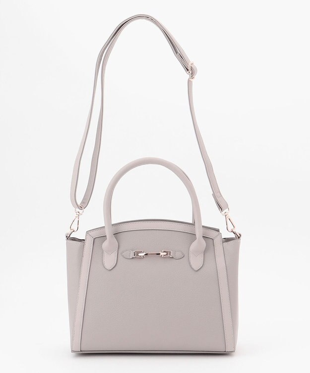 ANY SIS 【美人百花7月号掲載】2WAYビットエッジミディ トートバッグ ライトグレー