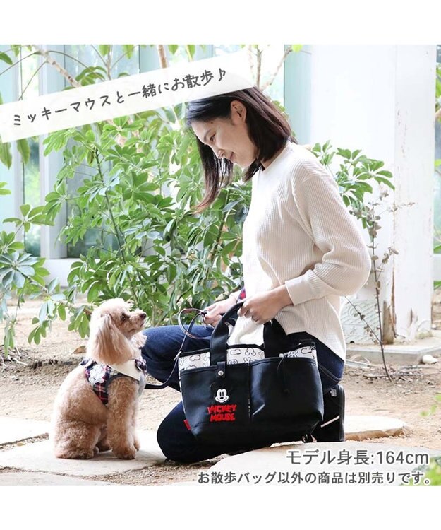 PET PARADISE ディズニー ミッキーマウス お散歩バッグ  (28×23cm) 黒