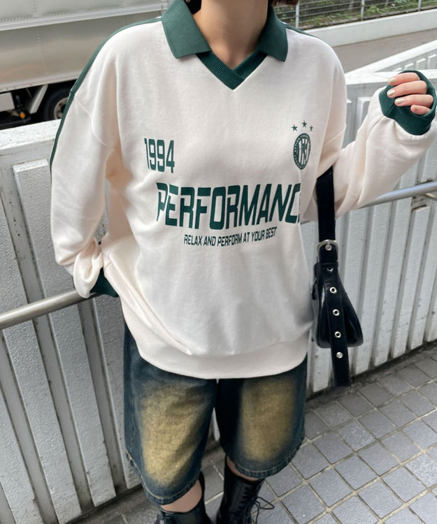 WEGO ゲームグラフィックビッグスウェット ホワイトアイボリー