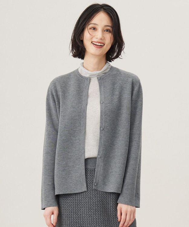 自由区 S 【洗える】ラメボーダー ニット シルバー×シルバー