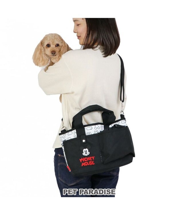PET PARADISE ディズニー ミッキーマウス お散歩バッグ  (28×23cm) 黒