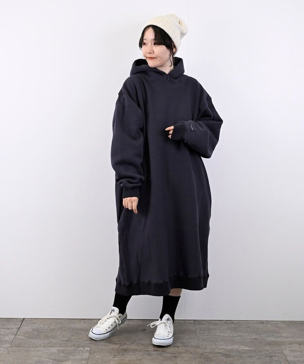 LENO ONE PIECE HOODIE 《FRENCH TERRY》ワンピースフーディ/パーカー NAVY