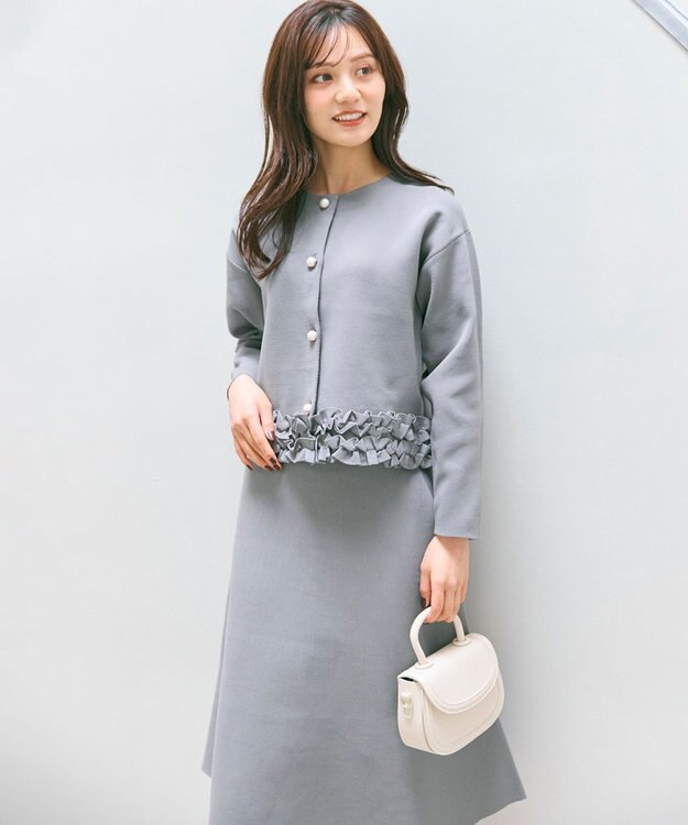 Feroux フリル ニット セットアップ ライトグレー系