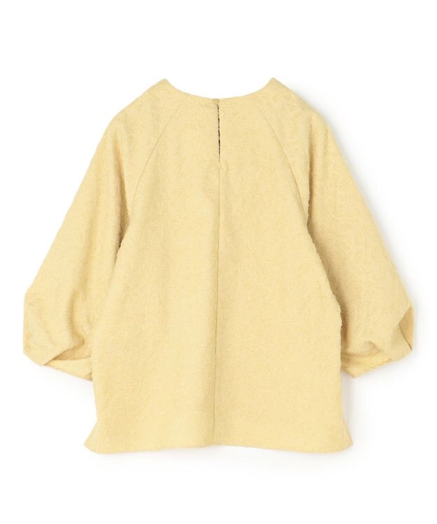 UNFILO L カットジャガードブラウス ライトイエロー