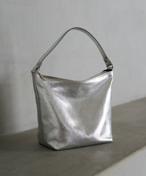 russet ソフトレザーシンプルショルダーバッグ【silver】(CE-1462) Silver