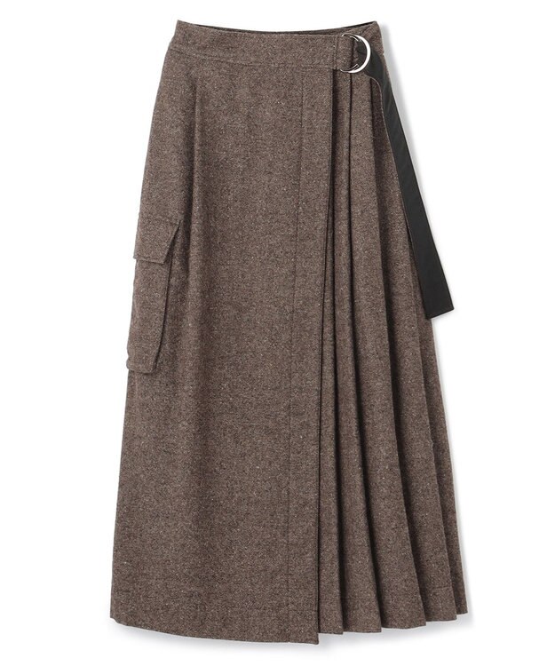 uncrave ネップツイード スカート（uncrave WHITE） ネップブラウン