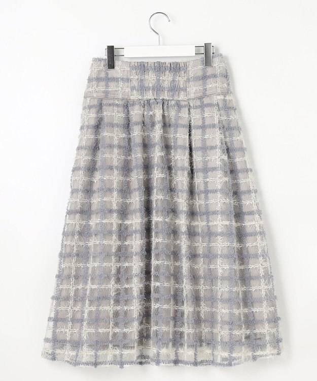 Feroux ラメチェック フレアスカート ブルー系