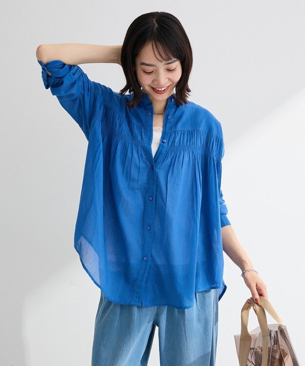 Green Parks 長袖ボイルシャツ Blue