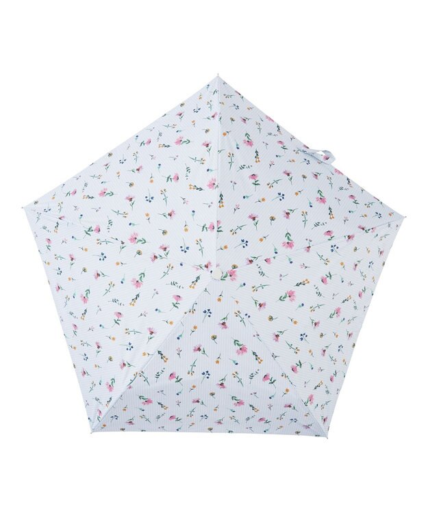 MOONBAT estaa 晴雨兼用 自動開閉傘 超軽量 ストライプフラワー 日傘 遮光 遮熱 UV ペールスカイ