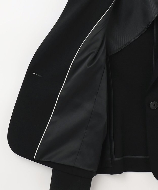 自由区 【XSサイズ～/洗える】WASHABLEPONTE テーラードジャケット ブラック系