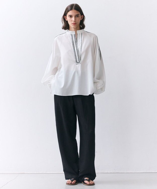 BEIGE， BERNARD / リネン混 ヘムタグ 2WAYパンツ Black