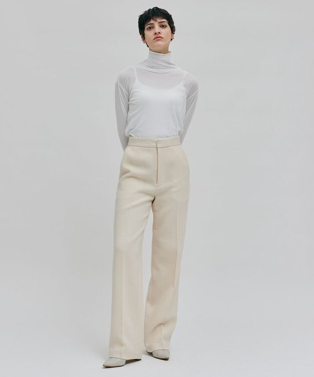 BEIGE， MILLAM / フェイクレザーパッチワイドパンツ Ecru