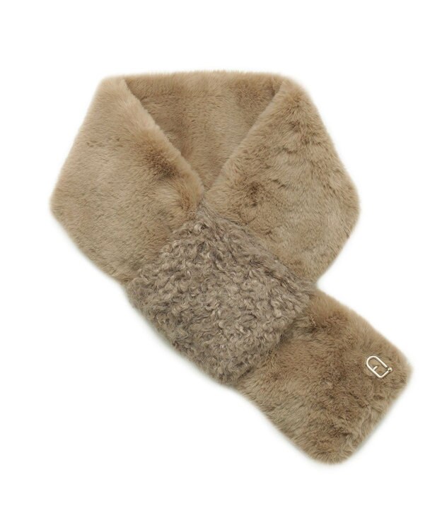 MOONBAT FURULA バイカラー フェイクファーマフラー ブラウン