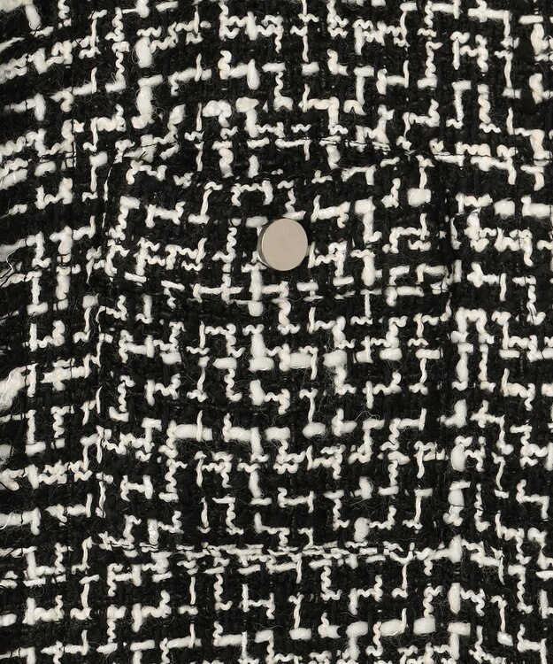 ICB ライトツイード ジレ オフホワイト×ブラック系