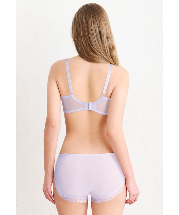 WACOAL ブラジャー 【リボンブラ 脇すっきり】 脇高設計 着やせシルエット 動いても谷間キープ Gカップまで対応 大きいサイズ レディース BXB443 /ワコール パープル