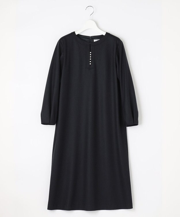 J.PRESS LADIES アクアレジェンドウールジャージー ワンピース ネイビー系