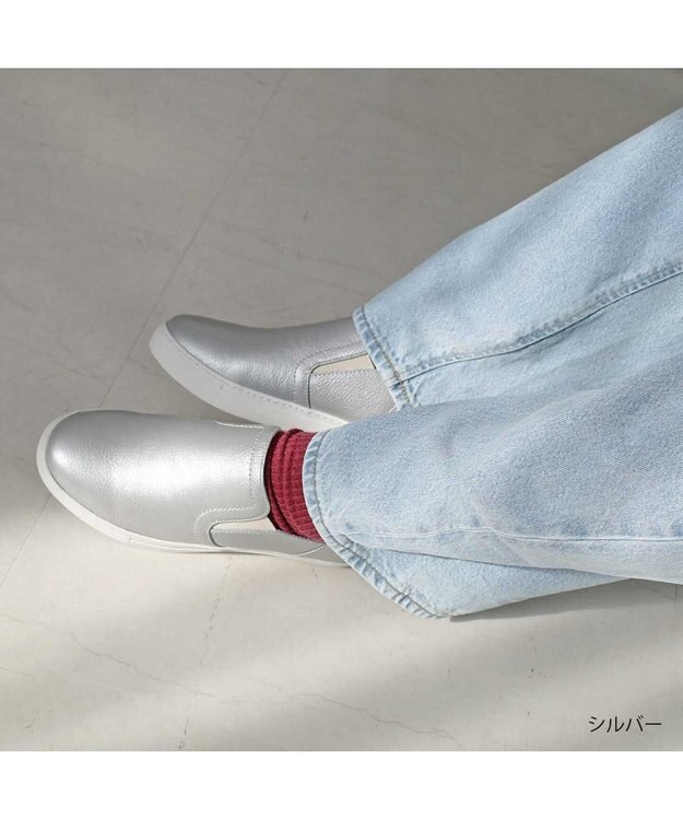 Pointer 本革スライドオンスリッポン シルバー